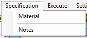 Specification Menu